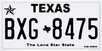 TX license plate BXG8475