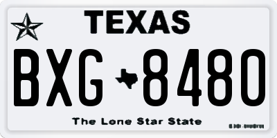 TX license plate BXG8480