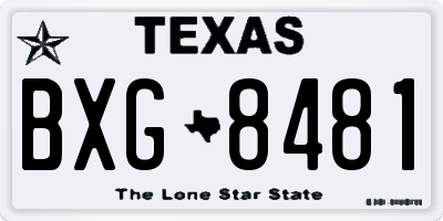 TX license plate BXG8481