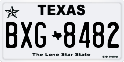 TX license plate BXG8482