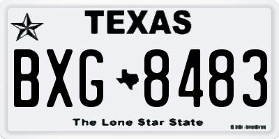 TX license plate BXG8483