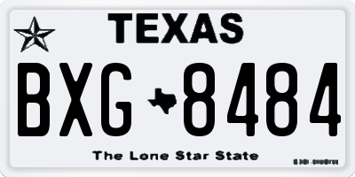 TX license plate BXG8484