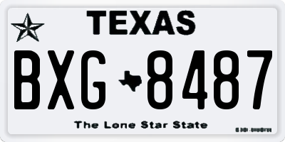 TX license plate BXG8487
