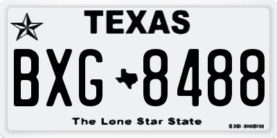 TX license plate BXG8488