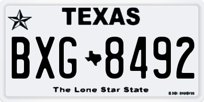 TX license plate BXG8492
