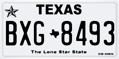 TX license plate BXG8493