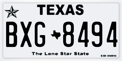 TX license plate BXG8494