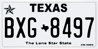 TX license plate BXG8497