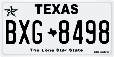 TX license plate BXG8498