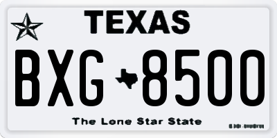 TX license plate BXG8500