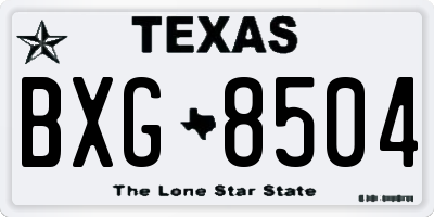 TX license plate BXG8504