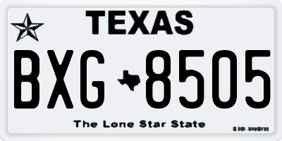 TX license plate BXG8505