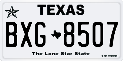 TX license plate BXG8507