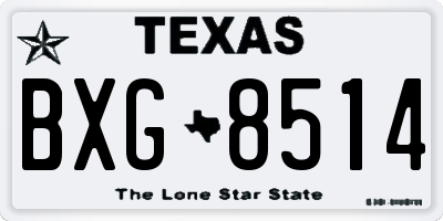TX license plate BXG8514