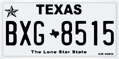 TX license plate BXG8515