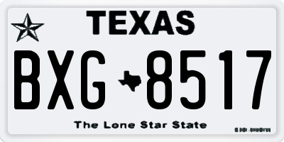 TX license plate BXG8517