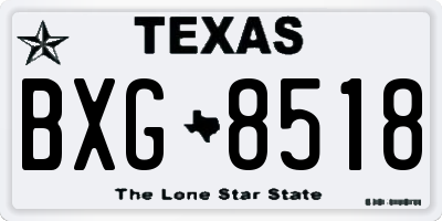 TX license plate BXG8518