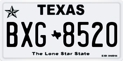 TX license plate BXG8520