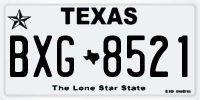 TX license plate BXG8521
