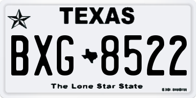 TX license plate BXG8522