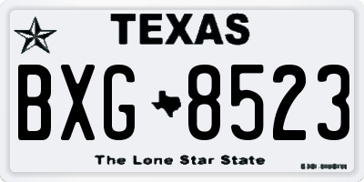 TX license plate BXG8523