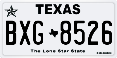 TX license plate BXG8526