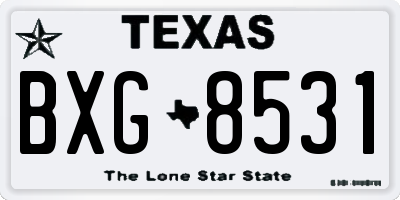TX license plate BXG8531