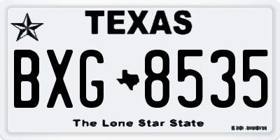 TX license plate BXG8535