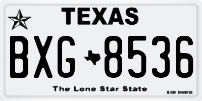 TX license plate BXG8536