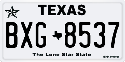 TX license plate BXG8537