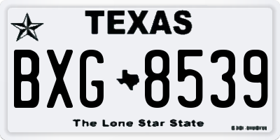 TX license plate BXG8539