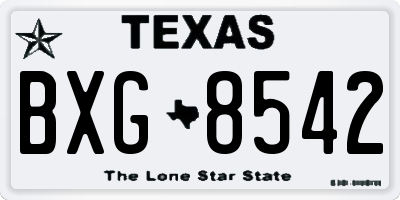 TX license plate BXG8542
