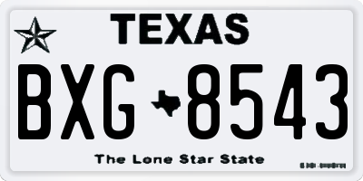 TX license plate BXG8543