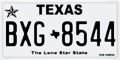 TX license plate BXG8544
