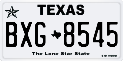 TX license plate BXG8545