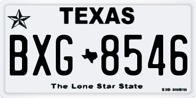 TX license plate BXG8546