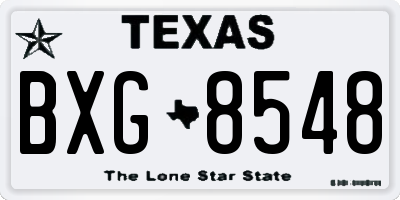 TX license plate BXG8548