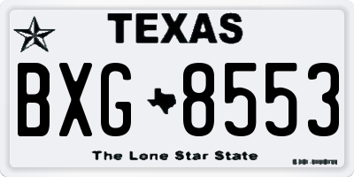 TX license plate BXG8553