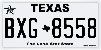 TX license plate BXG8558