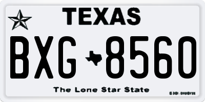 TX license plate BXG8560
