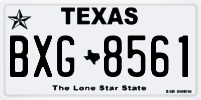 TX license plate BXG8561