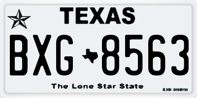 TX license plate BXG8563