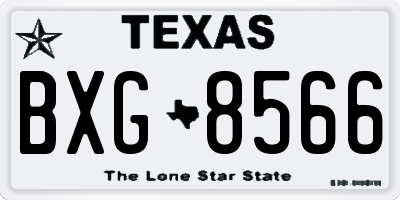 TX license plate BXG8566
