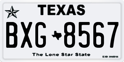 TX license plate BXG8567