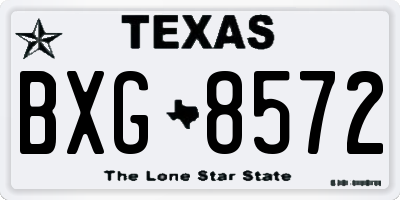 TX license plate BXG8572