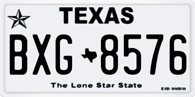 TX license plate BXG8576