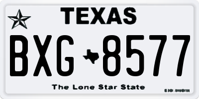 TX license plate BXG8577