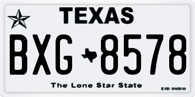TX license plate BXG8578