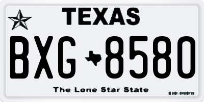 TX license plate BXG8580