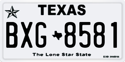 TX license plate BXG8581
